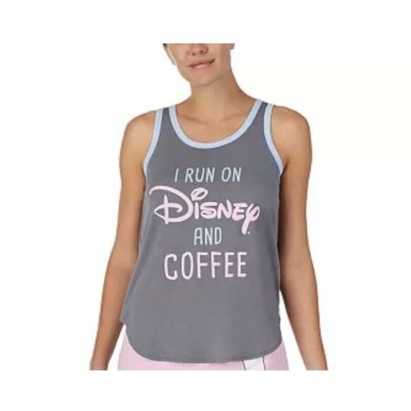 Disney Women's I Run On Disney And Coffee PJ Shirt Pajama Size M - Picture 1 of 2